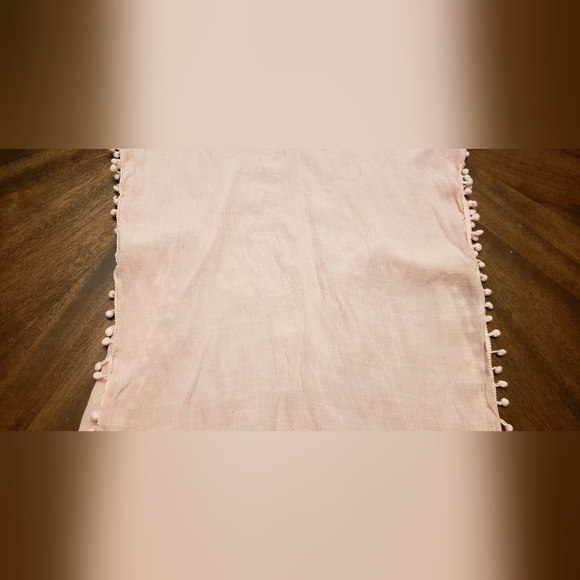 Pink Pom-Pom Trim Bathing Suit Cover Up 6x - Picture 3 of 6